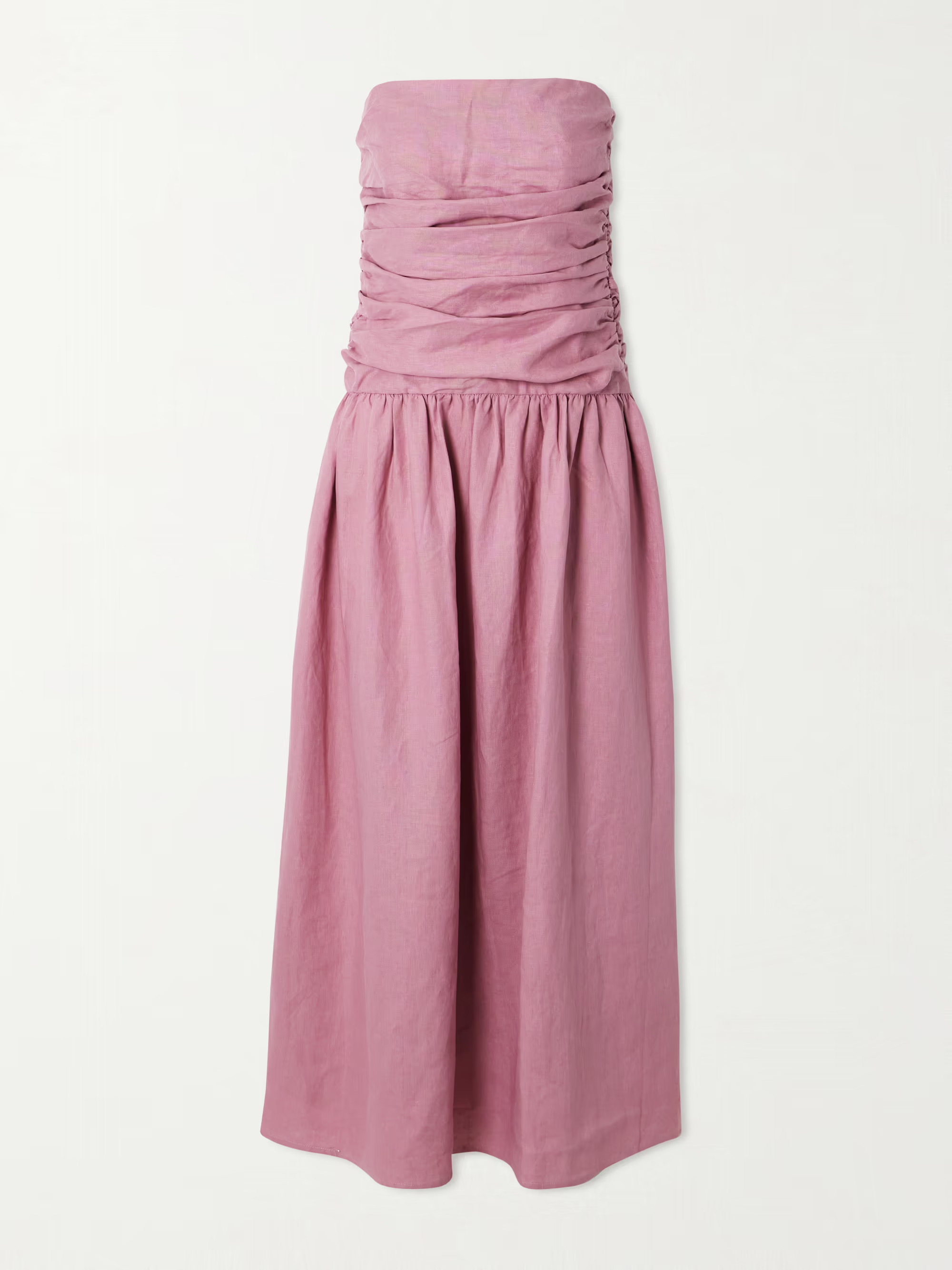 Sacha ruched pleated linen maxi dress | NET-A-PORTER APAC