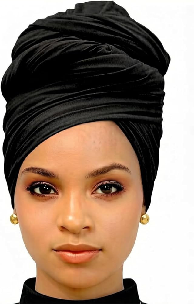 Harewom Head Wraps for Black Women Stretch Head Scarf Long African Hair Wraps Turban Headwraps Je... | Amazon (US)
