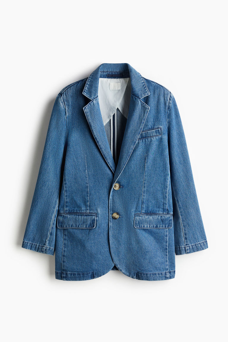 Oversized Denim Blazer - Denim blue - Ladies | H&M US | H&M (US + CA)