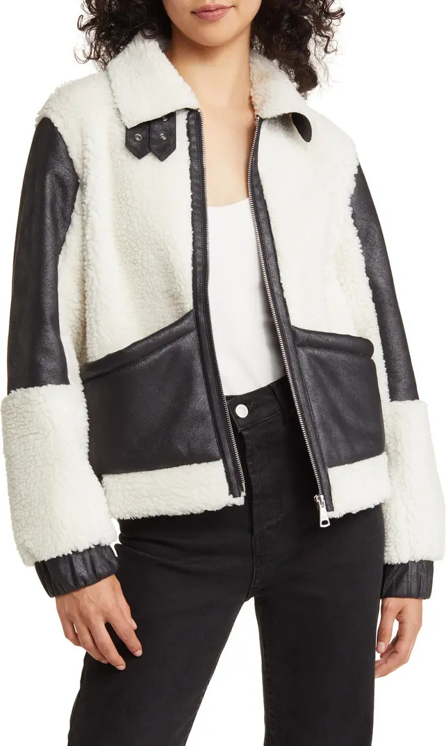 Vigoss Faux Shearling & Faux Leather Jacket | Nordstromrack | Nordstrom Rack