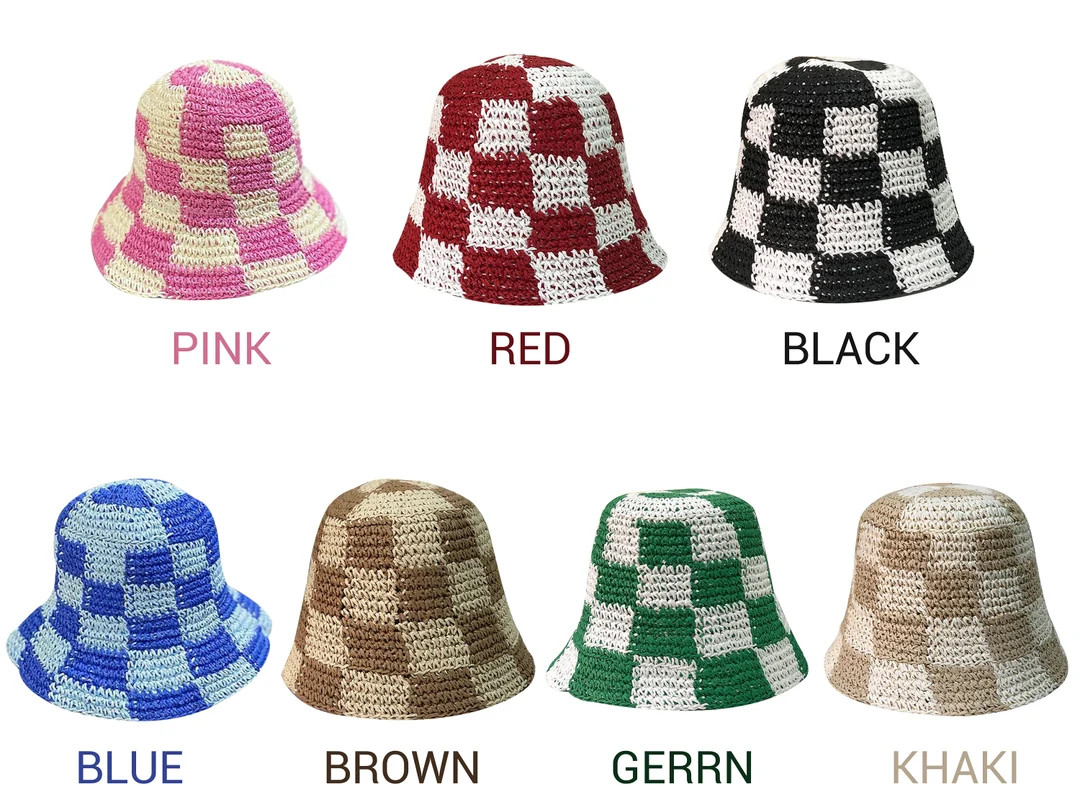 Vintage Mode häkeln karierten Fischerhut häkeln Strohhut - Etsy.de | Etsy (DACH)