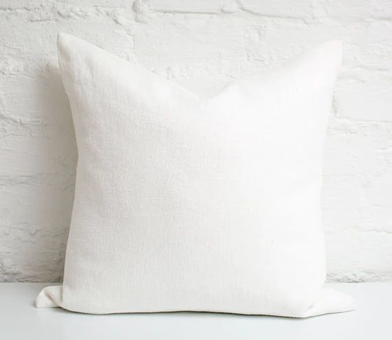 White Pure Minimal Linen Pillow Cover /white Eco Linen Pillow | Etsy | Etsy (US)