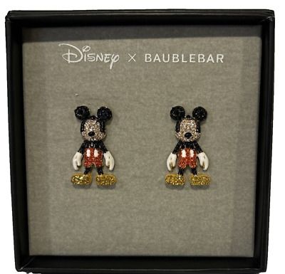 Disney X Baublebar Mickey Mouse Moveable Dangle Crystal Earrings with Box | eBay US