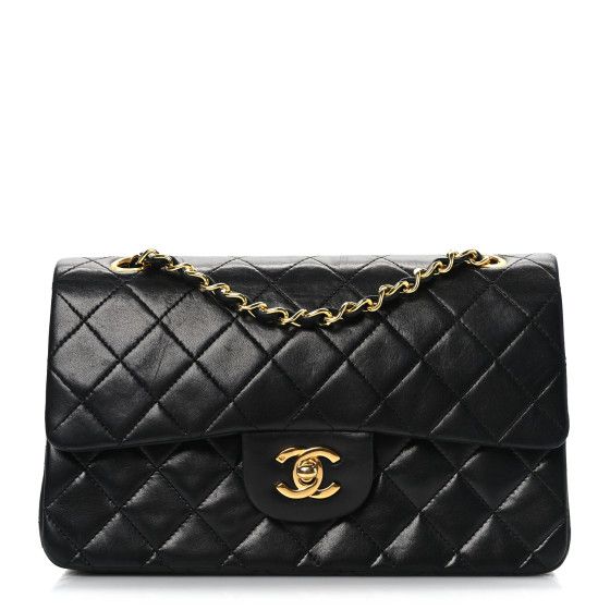 Lambskin Quilted Small Double Flap Black | FASHIONPHILE (US)