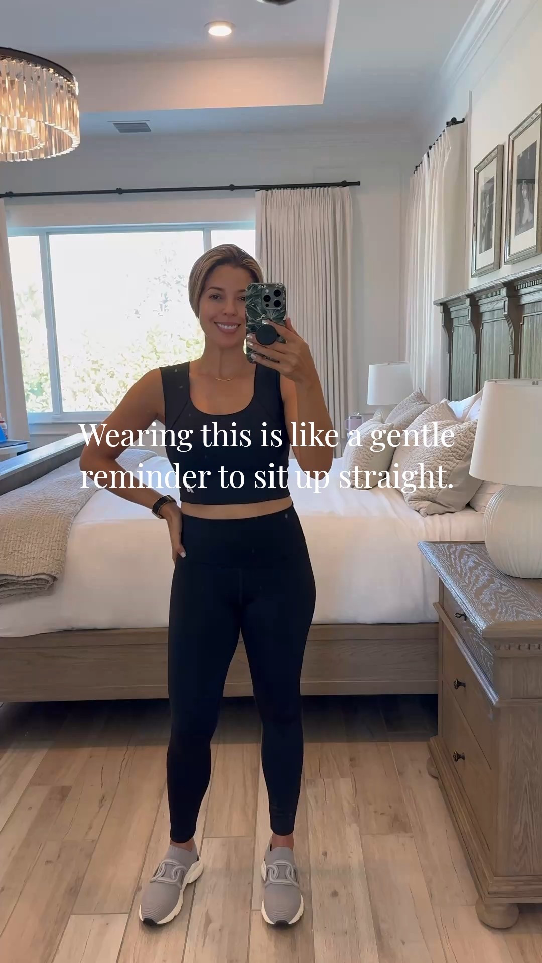 Posture correcting sports bra 🖤 Wearing this is like a gentle reminder to sit up straight. I like wearing it for walks, workouts, and WFH. 



#LTKActive #LTKOver40 #LTKfitnessgoals