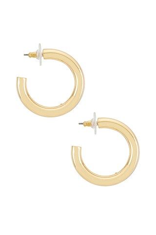 BaubleBar Dalilah Medium Tube Hoop Earrings in Gold from Revolve.com | Revolve Clothing (Global)