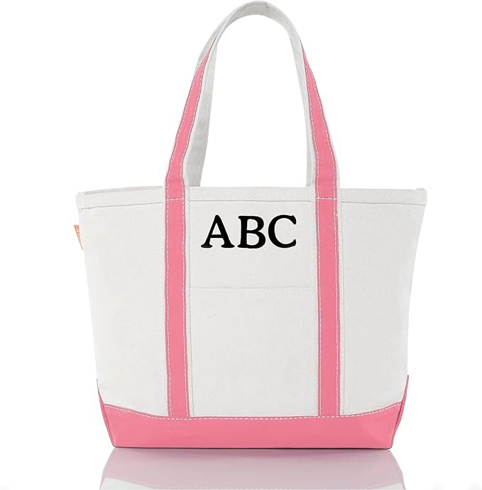 CB STATION Medium Classic Personalized Monogram Canvas Tote Bag for Women – Customized Gift for... | Amazon (US)