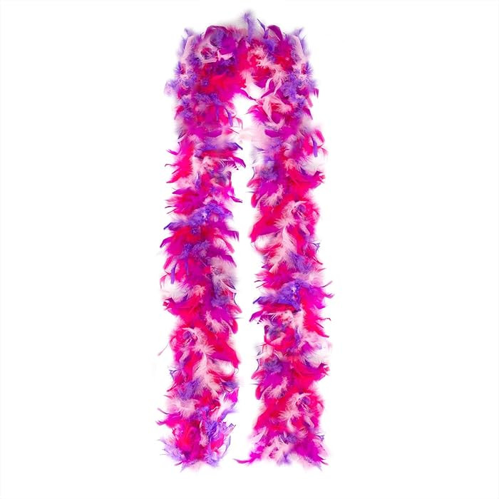 ZUCKER Light Weight Chandelle Feather Boa - Unicorn Boa - Pinks, Purple - For Bachelorette Party,... | Amazon (US)