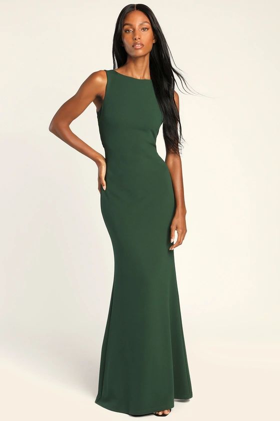Love In Your Eyes Hunter Green Knotted Mermaid Maxi Dress | Lulus (US)