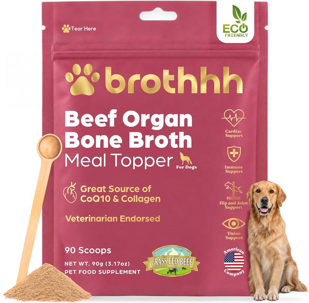 Beef Organ Bone Broth Meal Topper for Dogs - 100% Grass Fed - by Brothhh | Amazon (US)