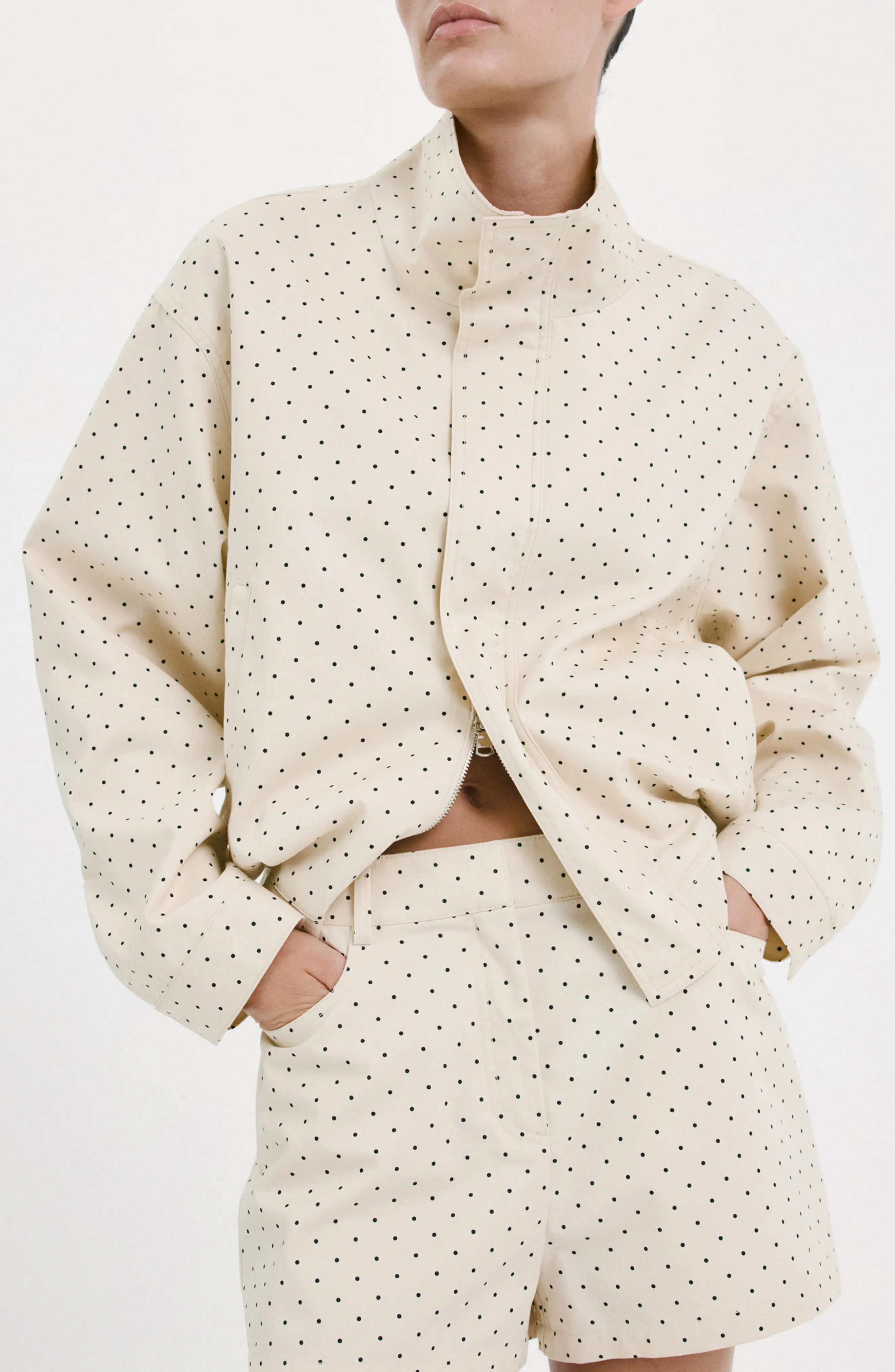 MANGO Chaqueta Dots Jacket in Ecru at Nordstrom, Size Medium | Nordstrom