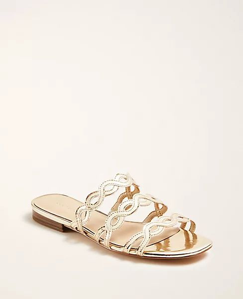 Minny Metallic Wavy Sandals | Ann Taylor | Ann Taylor (US)