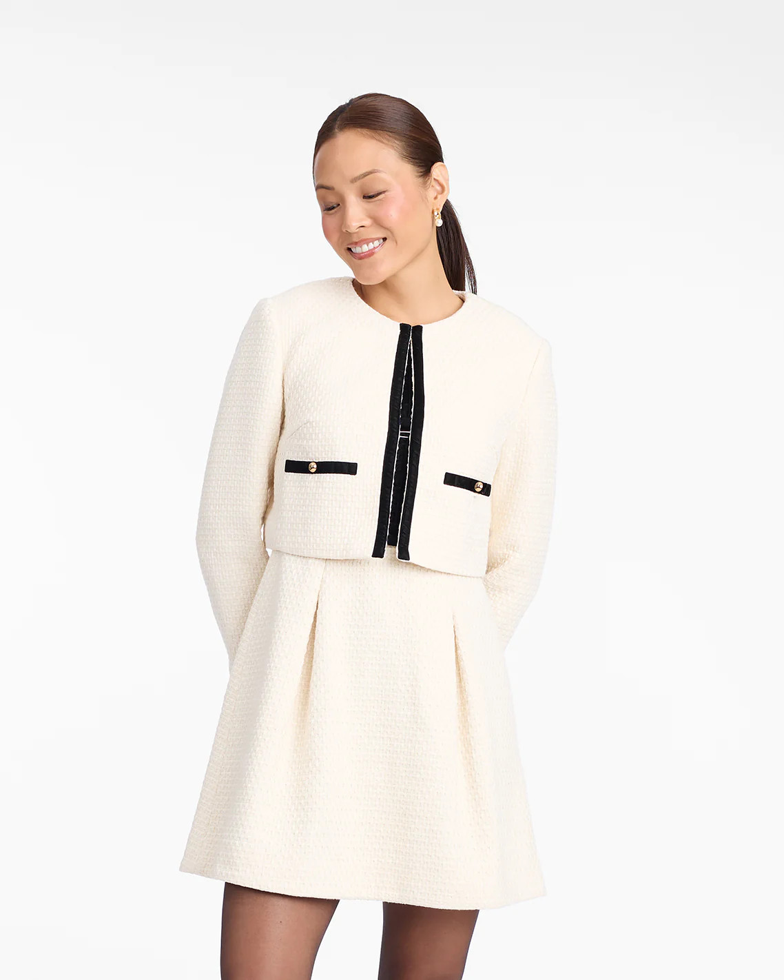 Tweed Jacket in Vanilla | Draper James (US)