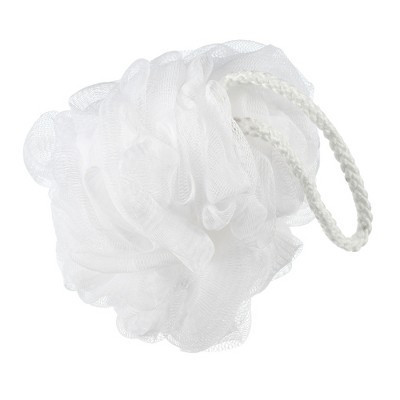 Unique Bargains Bath Shower Solid Body Puffs Loofah Sponges 4.33"x5.12" White 1 Pc | Target