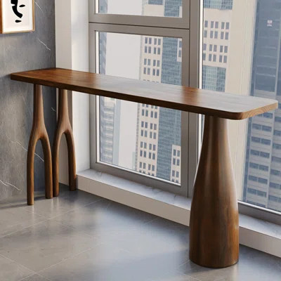 Modern simple brown console table | Wayfair North America