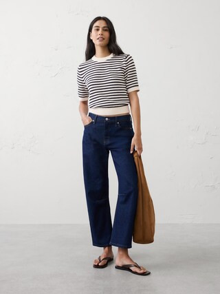 Texture Stitch Cropped Sweater | Banana Republic Factory