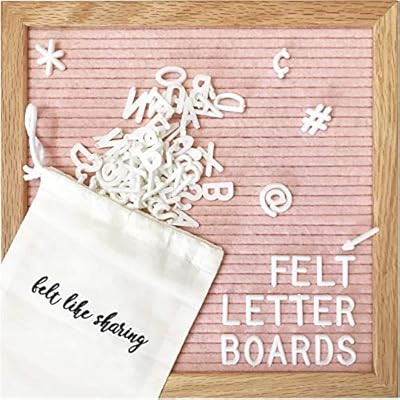 Light Pink Felt Letter Board, 10x10 inches Changeable Letter Board + 300 White Plastic Letters, W... | Amazon (US)