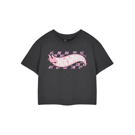 Hot Wheels Pastel Logo Womens Charcoal Cropped Short Sleeved T-Shirt | 3XL | Made by Vanilla Unde... | Walmart (US)