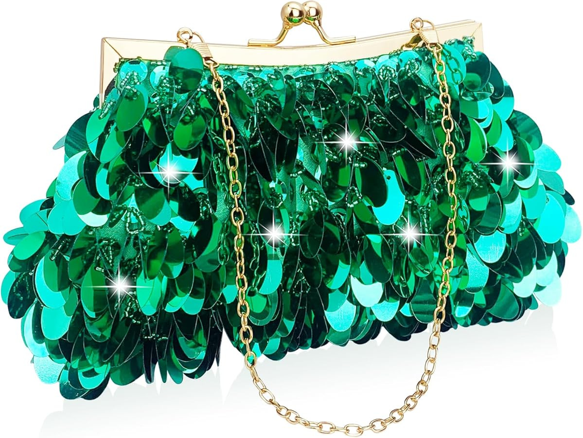 KOLODOGO Sparkly Evening Clutch Purse for Women Elegant Sequined Party Bag, Glam Wedding, Prom, C... | Amazon (US)