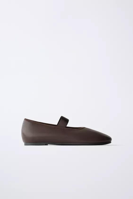 ELASTIC STRAP BALLERINA FLATS | Zara UK