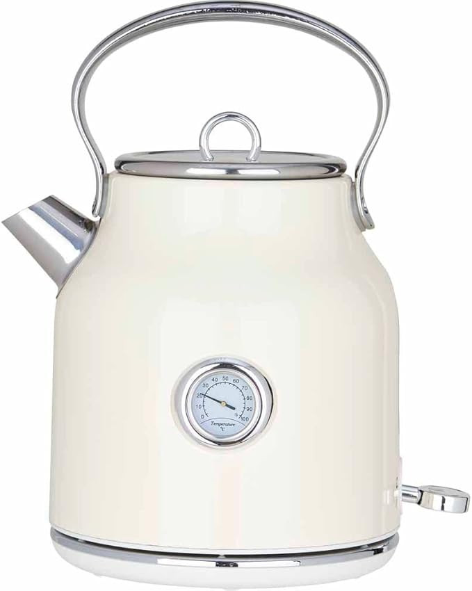 wilko Cream Electric Kettle 1.7l, Fast Boil Cream Colour with 360-degree Swivel Base, 27 X 24 X 1... | Amazon (UK)