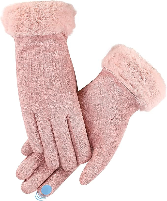 GSrenyu Womens Winter Warm Gloves,Touchscreen Gloves,Fleece Lined Full Finger Mittens,Windproof S... | Amazon (UK)