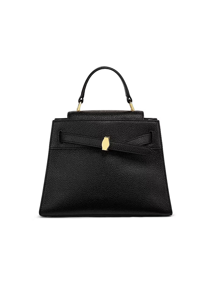 Women's Dash Buckle-Detail Leather Top Handle Bag - Black | Saks Fifth Avenue