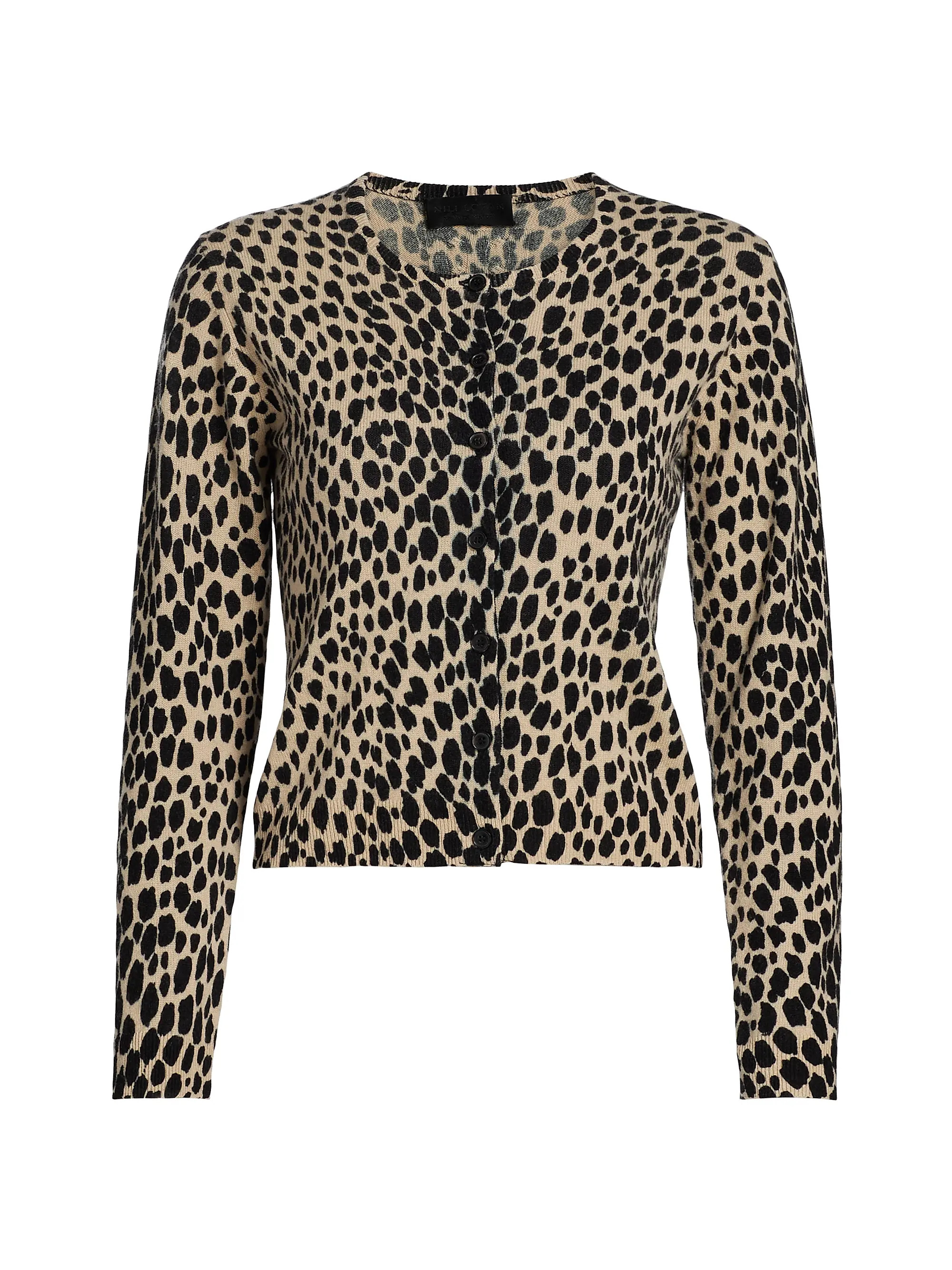 Laevin Animal-Print Cashmere Cardigan | Saks Fifth Avenue