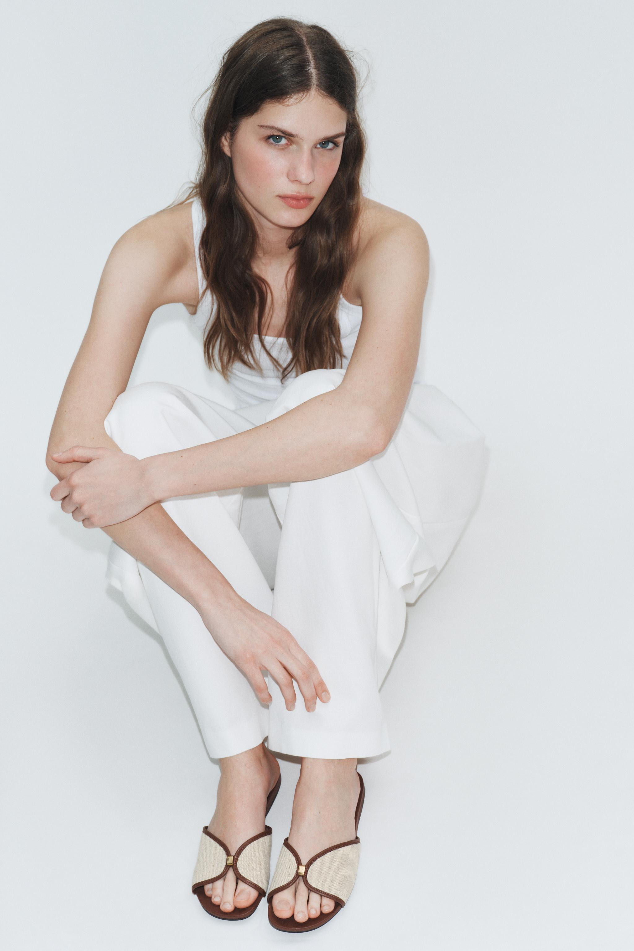 FLAT SANDALS WITH METAL DETAIL | Zara US