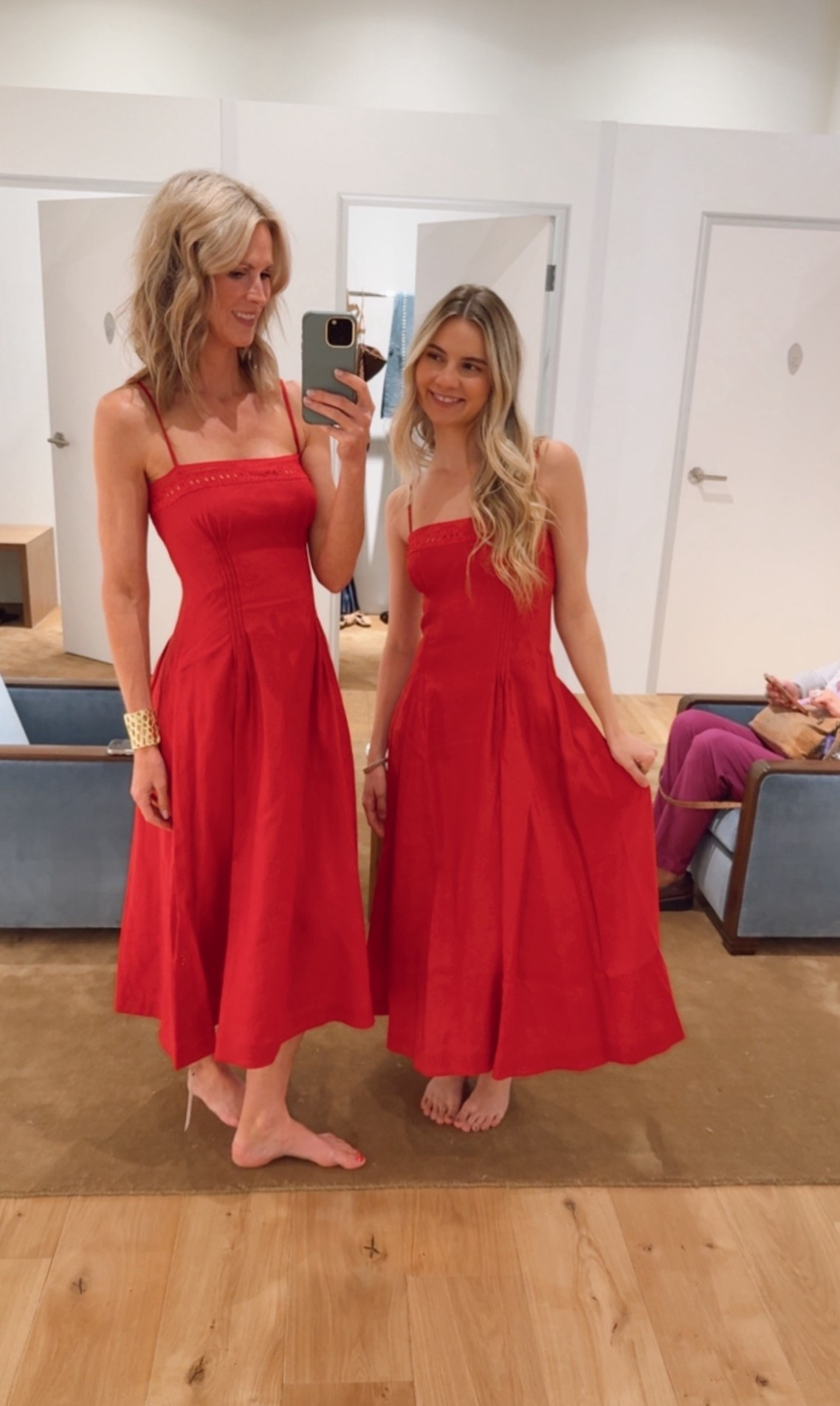 Our favorite dress of the night!! The perfect red linen dress. Mia is 5’5, I’m 5’9 

#LTKdayinmylife #LTKTall #LTKOver40