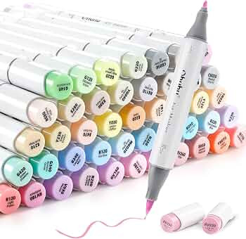 Ohuhu Pastel Markers Brush Tip, Alcohol-based Markers Double Tipped Artist Art Markers for Sketch... | Amazon (US)