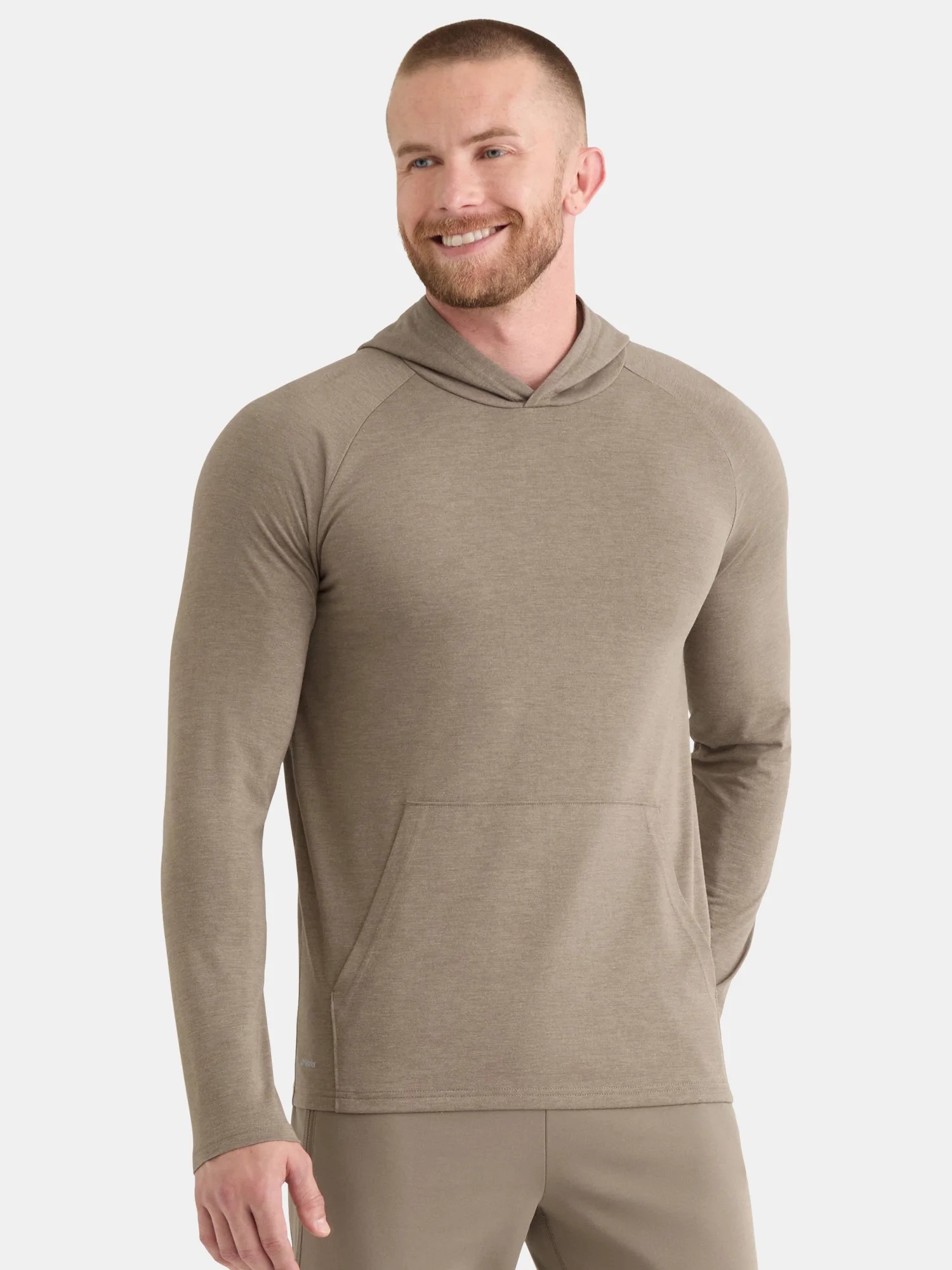 Athletic Works Men's Tri Blend Long Sleeve T-Shirt Hoodie, Sizes S-3XL | Walmart (US)