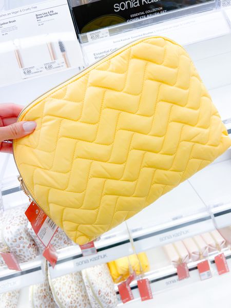 Sonia Kashuk Puffy Yellow Large Makeup Bag with extra zipper clear pouch inside #target #makeupbag #targetbeauty #targetfinds #targetdeaks #makeupstorage #makeuporganizer 

#LTKbeauty #LTKstyletip #LTKtravel