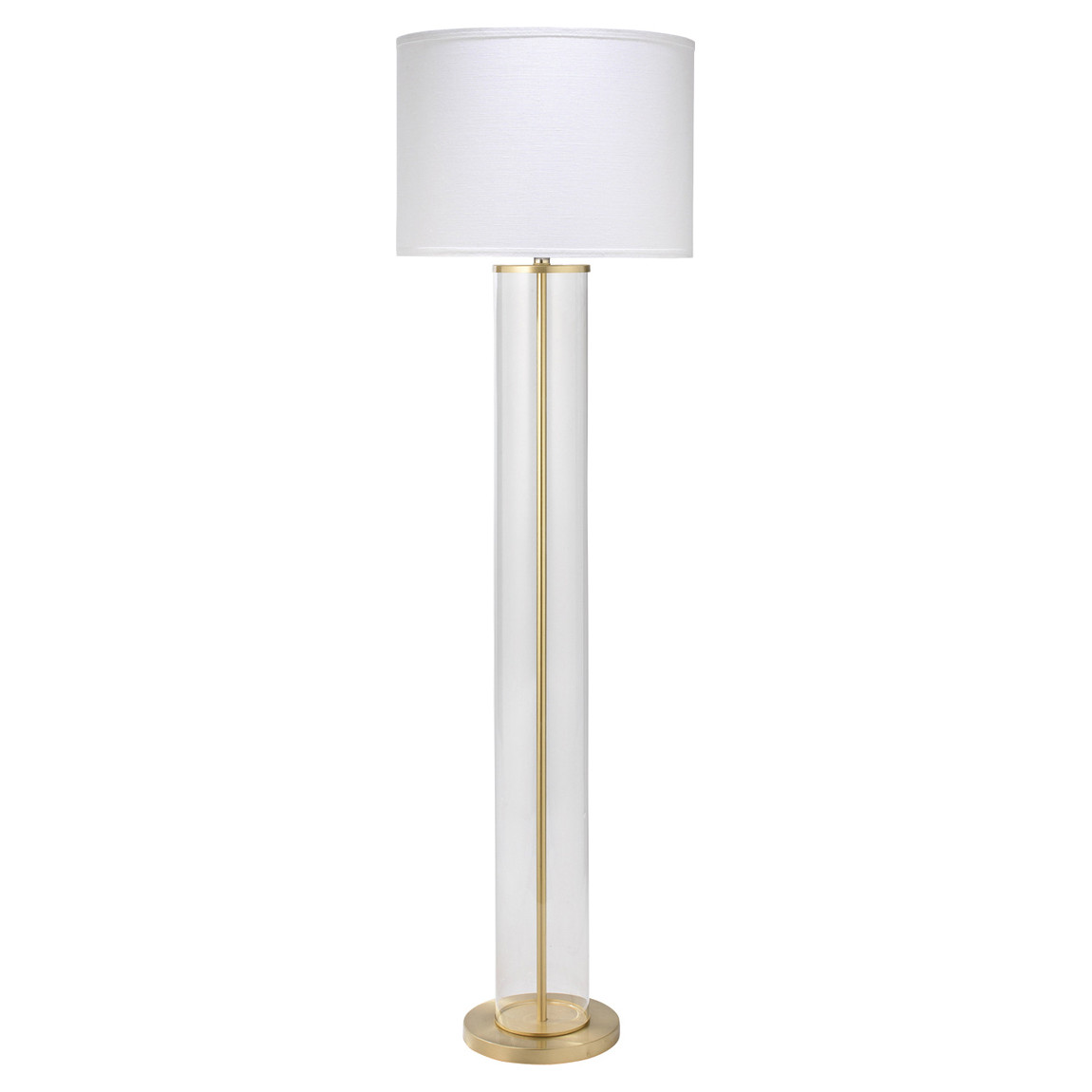 Kali Modern Classic Gold Metal Clear Glass Floor Lamp | Kathy Kuo Home