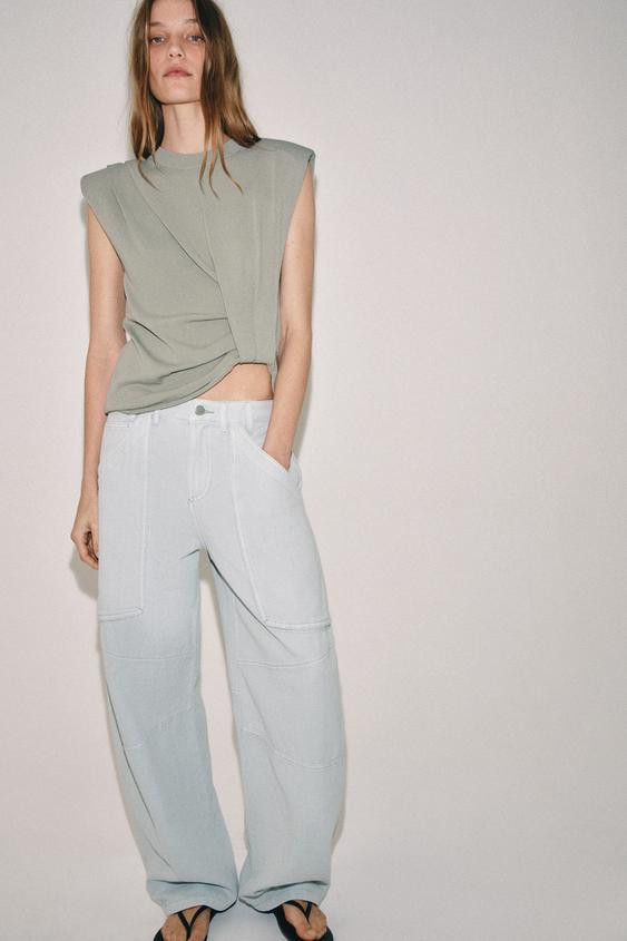 SHOULDER PAD KNIT TOP | Zara US
