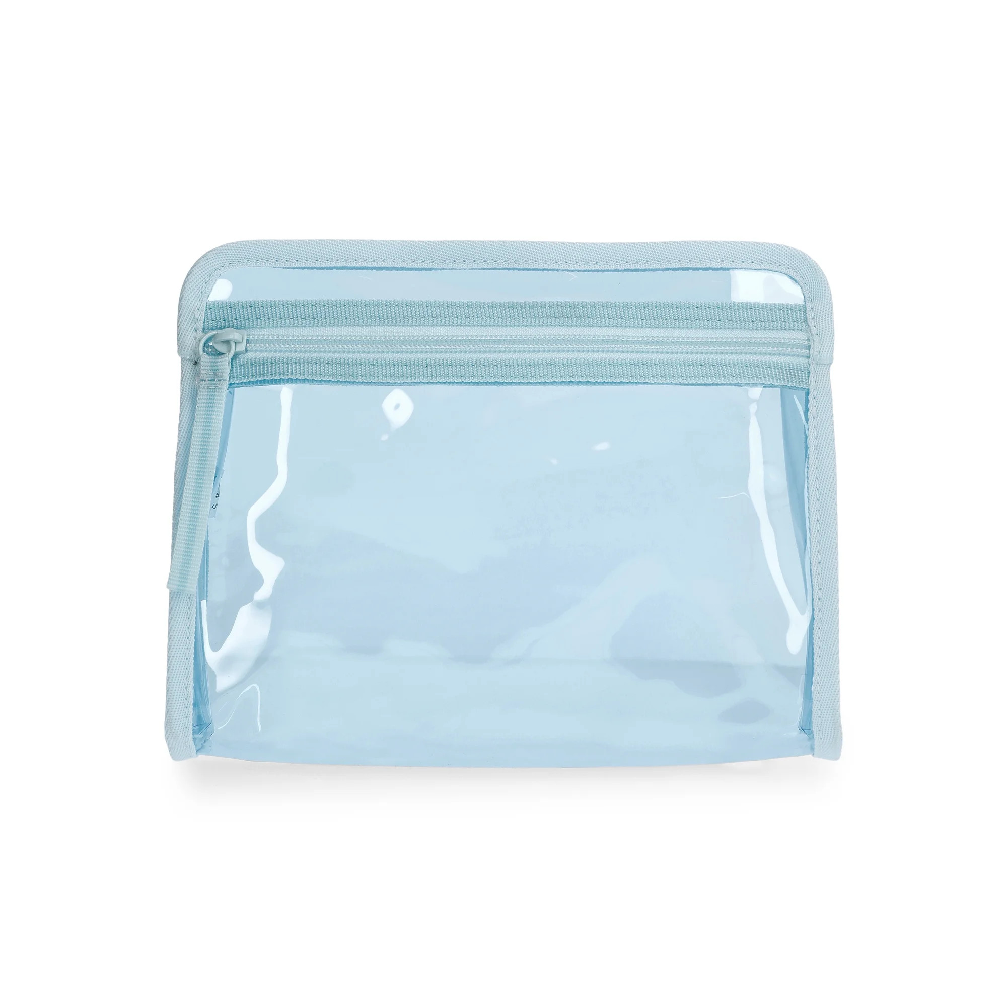 No Boundaries Women's Clear Beach Pouch with Contrast Trim, Blue | Walmart (US)