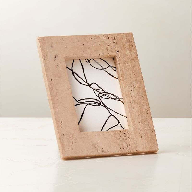 Tirra Travertine Picture Frame 5''x7'' + Reviews | CB2 | CB2