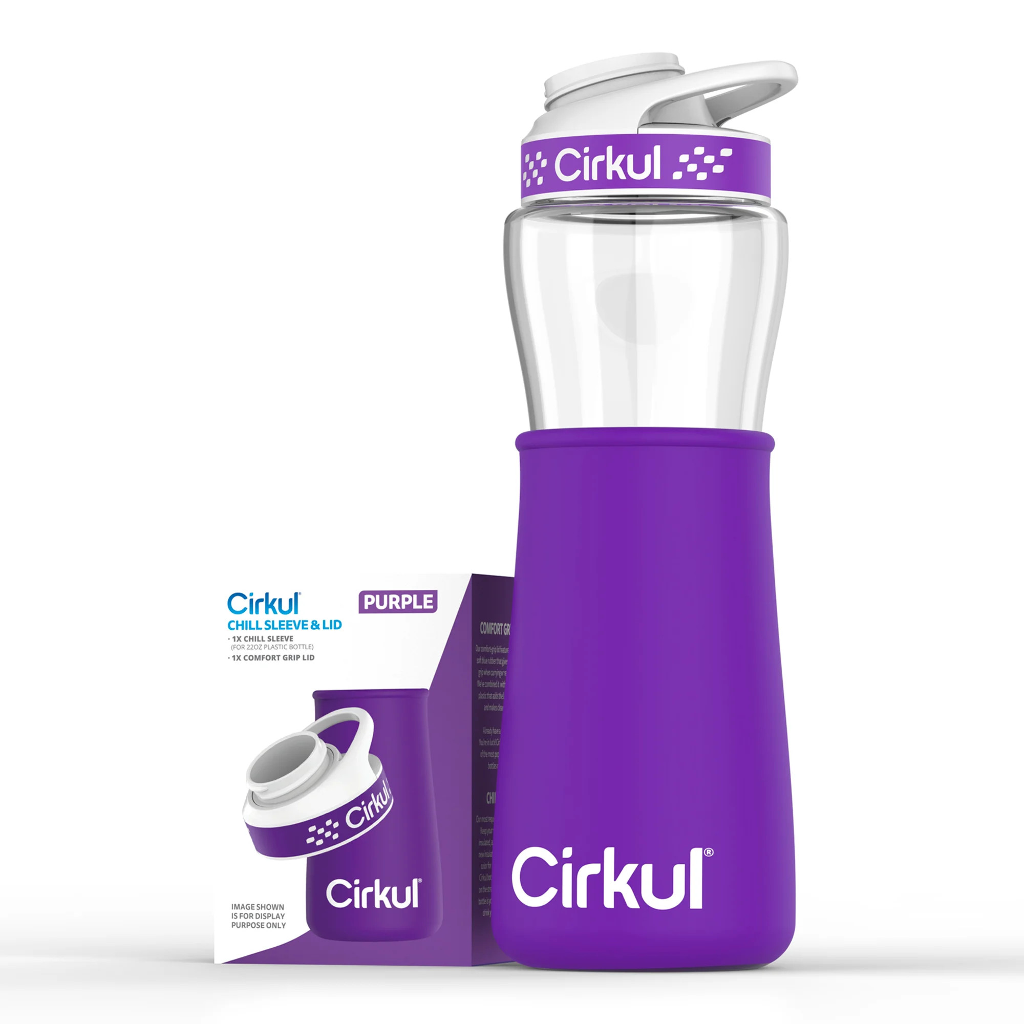 Cirkul Chill Sleeve & Comfort-Grip Lid for 22oz Bottle, Purple - Walmart.com | Walmart (US)