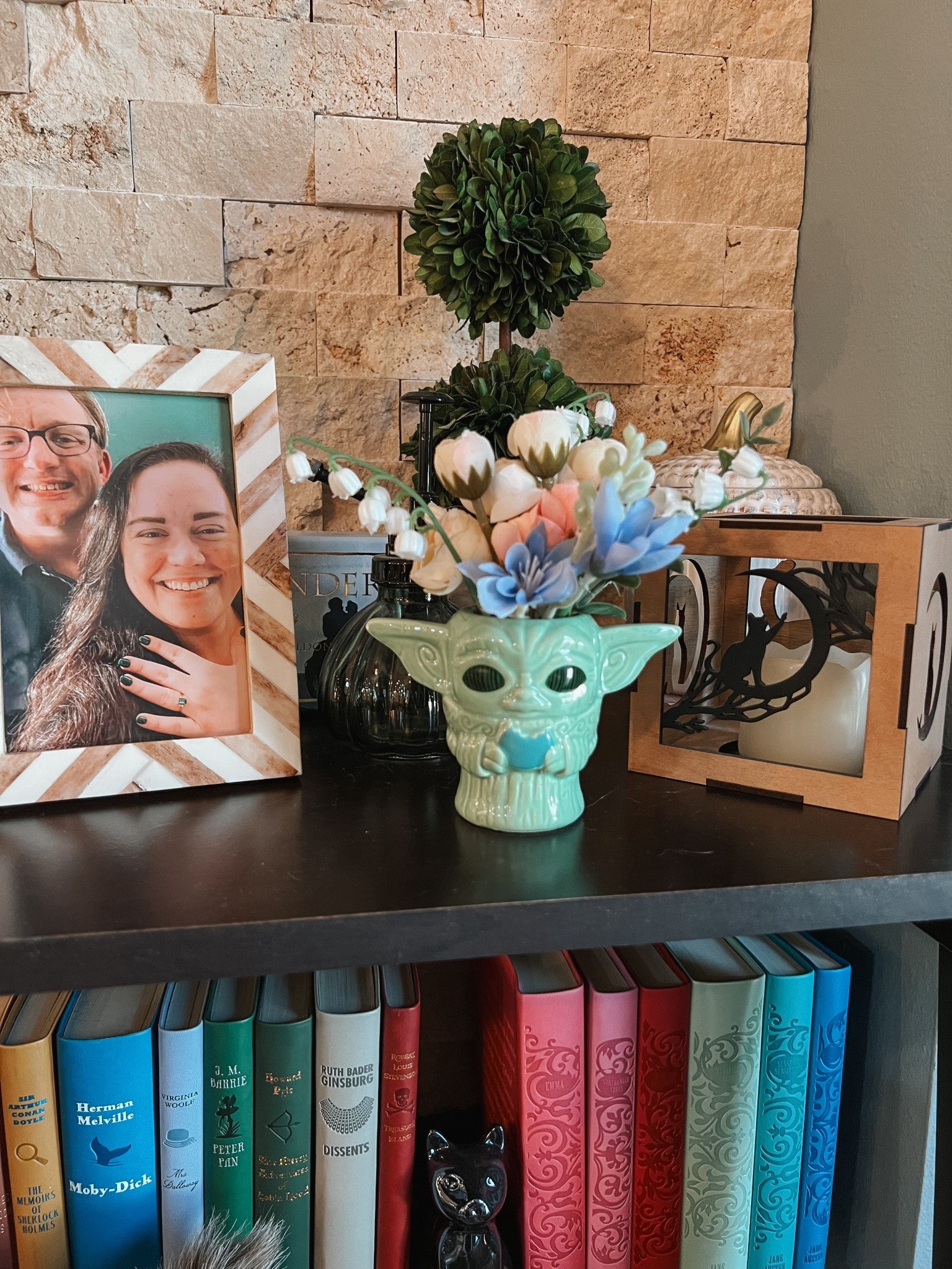 A quick floral project 💚 this little Baby Yoda looks so cute on my bookshelf!

#LTKFamily #LTKStyleTip #LTKHome