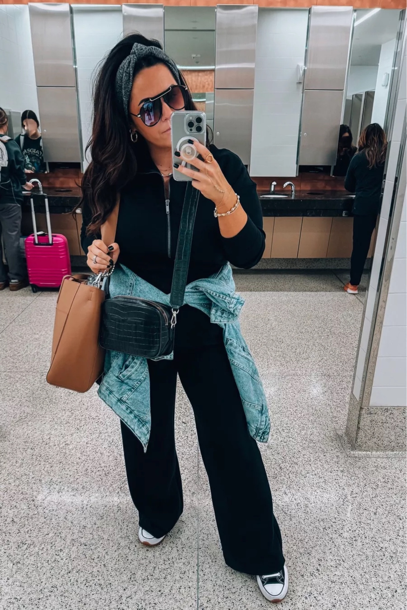 Midsize Travel outfit Jumpsuit is a size xl (code taryntrulyxspanx Denim jacket is a large Converse comfy hike stars tts Custom crossbody bag Travel tote bag

#LTKmidsize #LTKstyletip #LTKSeasonal