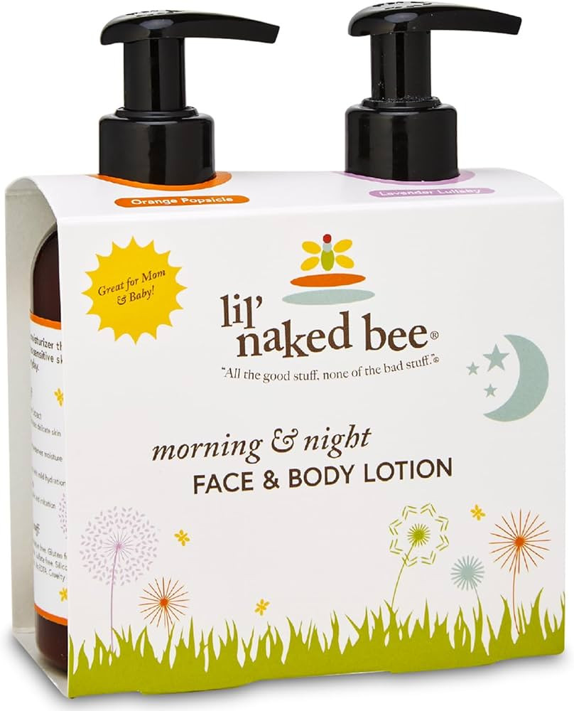 The Naked Bee Morning & Night Lotion Gift Set (Orange Popsicle Lotion & Lavender Lullaby Lotion) ... | Amazon (US)