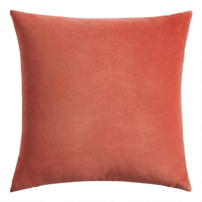 Terracotta Velvet Throw Pillow | World Market
