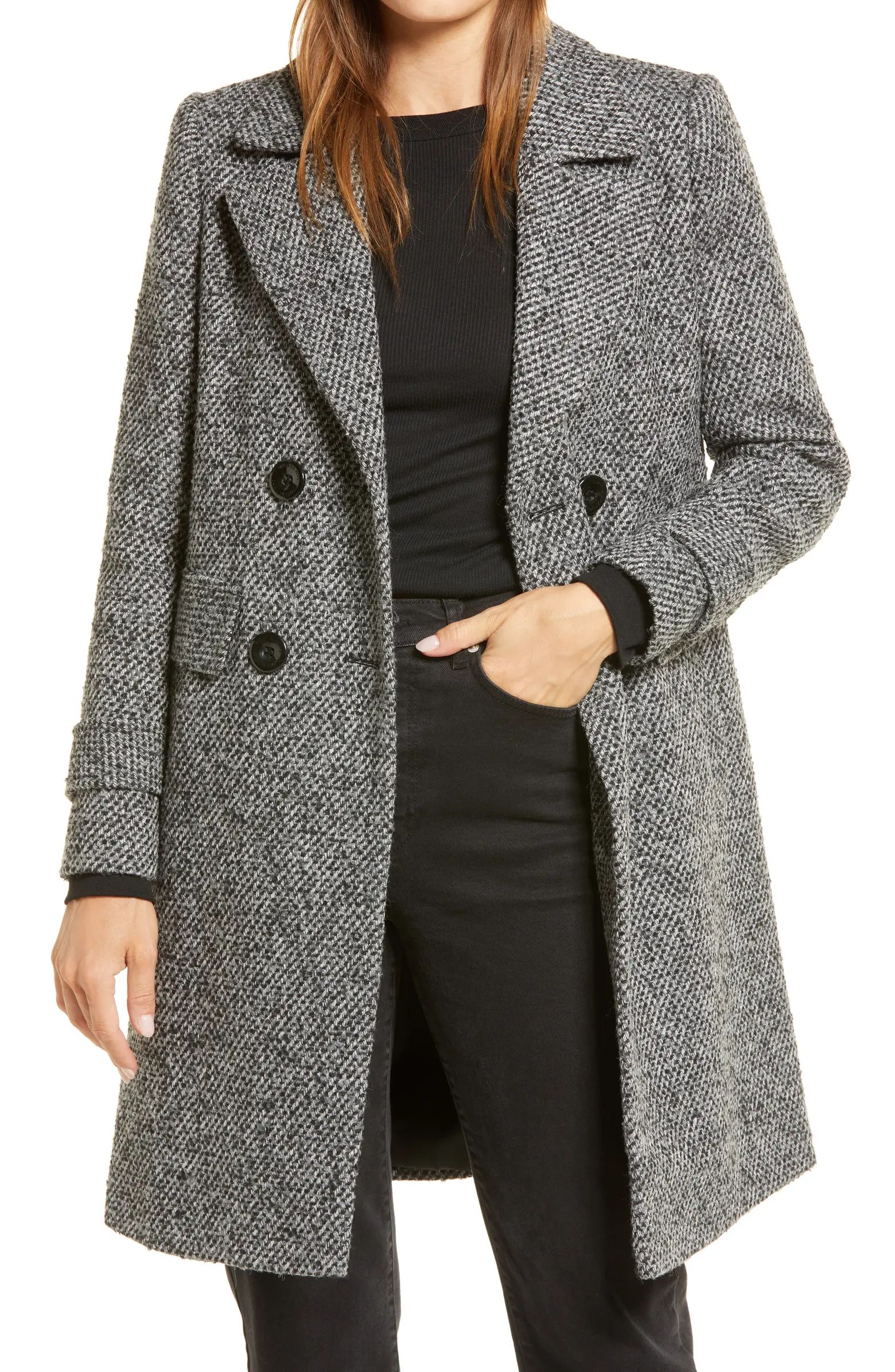 Notch Collar Tweed Coat | Nordstrom