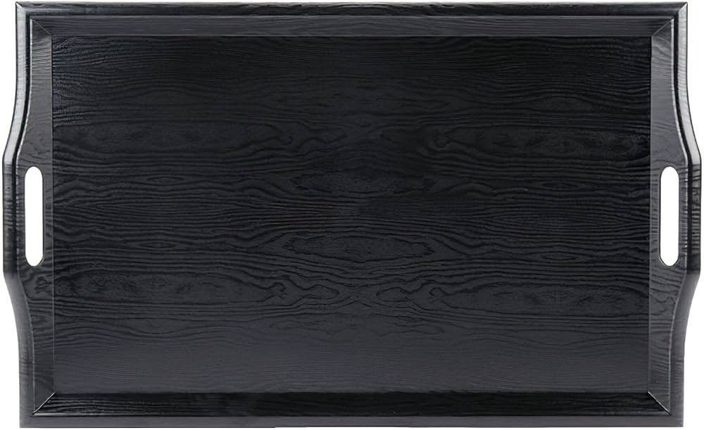 GET RST-2517-1-BK Coffee Table / Ottoman Tray with Handles, 25" x 16", Plastic, Black | Amazon (US)