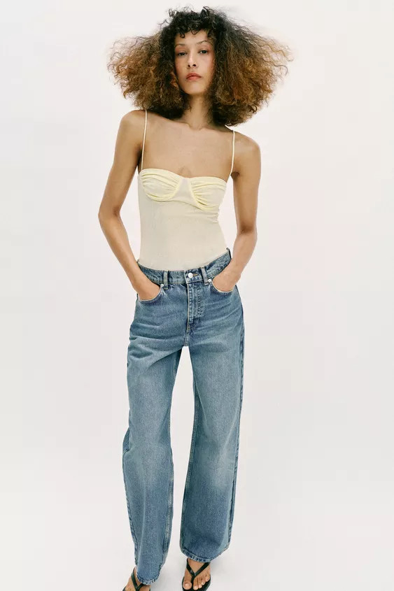 RUCHED TULLE BODYSUIT | Zara US