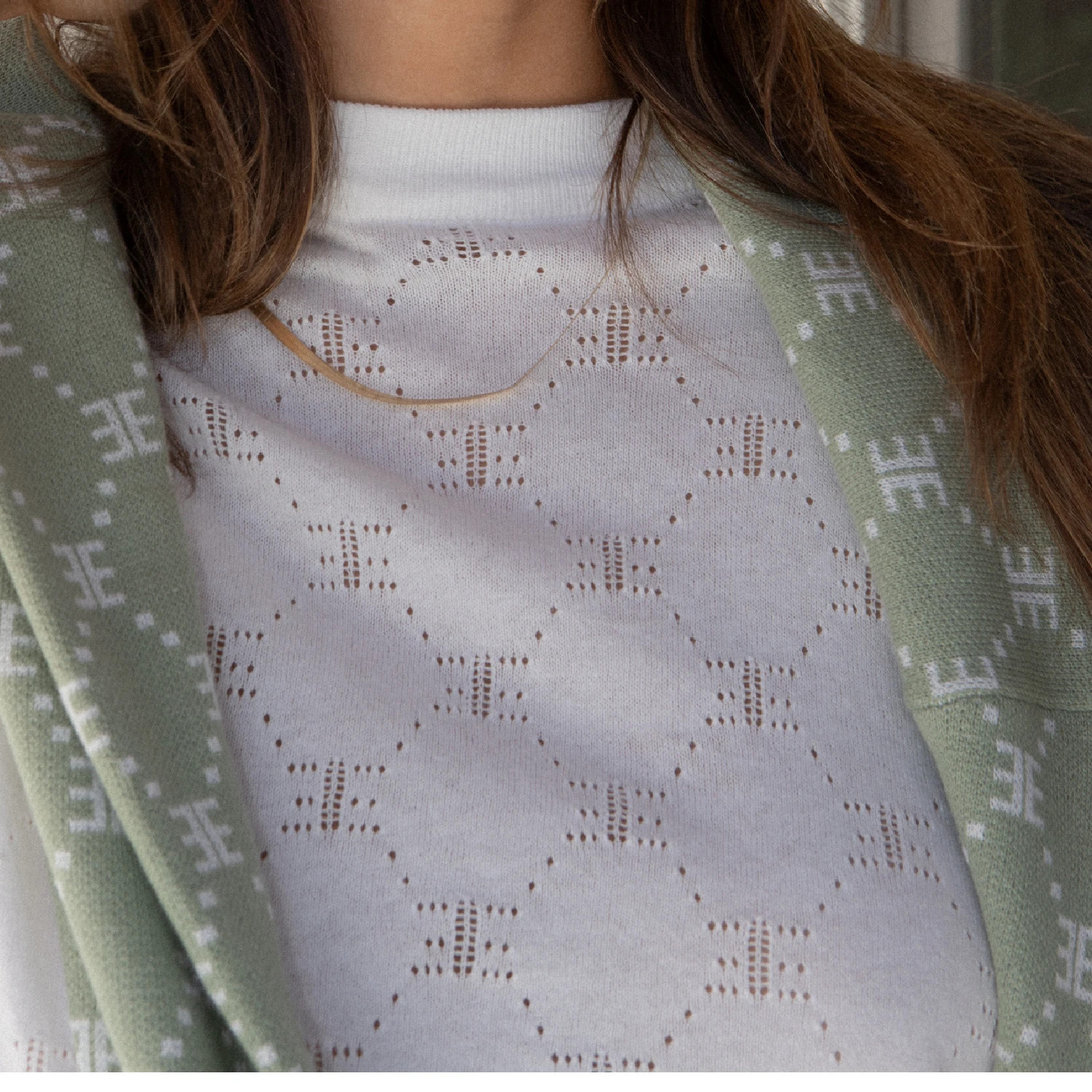 White EE Pointelle Tee- | EllandEmm