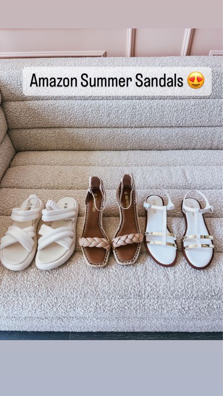 Amazon summer sandals! These are so cute & perfect for summer! #founditonamazon 

Lee Anne Benjamin 🤍

#LTKshoecrush #LTKunder50 #LTKFind