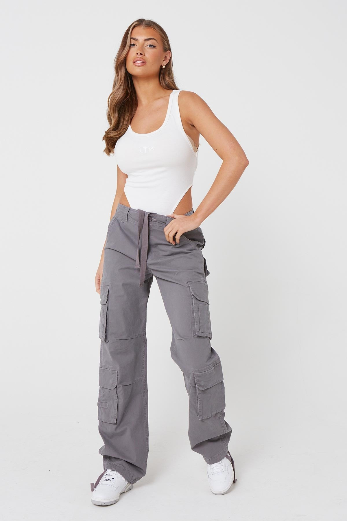 Charcoal Vintage Wide Leg Cargo Pants | Luxe to Kill