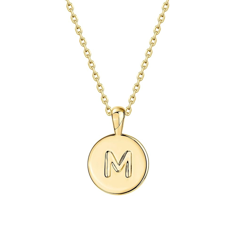 PAVOI 14K Gold Plated Initial Letter Pendant Necklace for Women | Gold Alphabetical Initial Neckl... | Amazon (US)