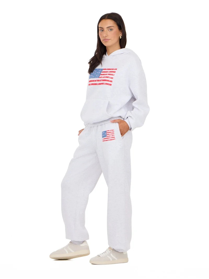 Forever 21 Women's and Women's Plus Americana Fleece Jogger Sweatpants, Sizes XXS-4X | Walmart (US)